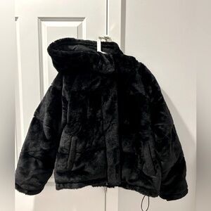 Faux Fur hooded jacket size L